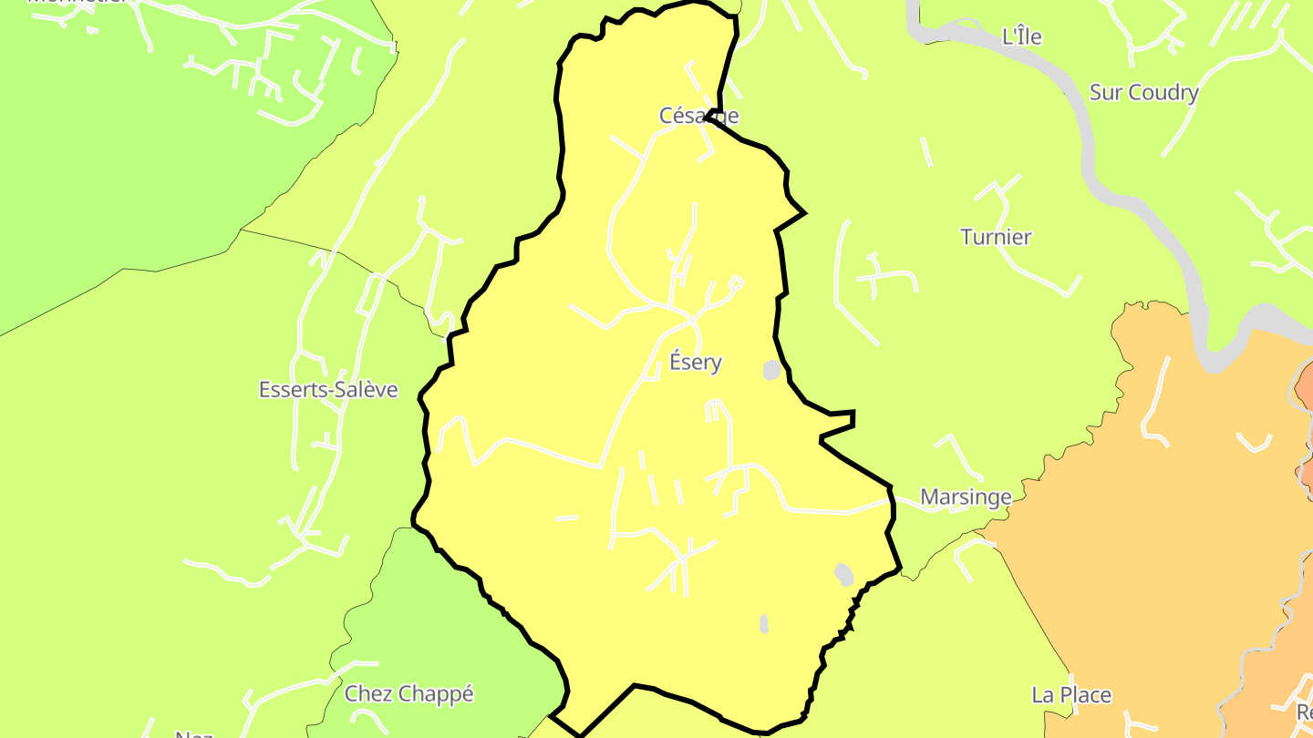 Carte des prix de l'immobilier Ésery