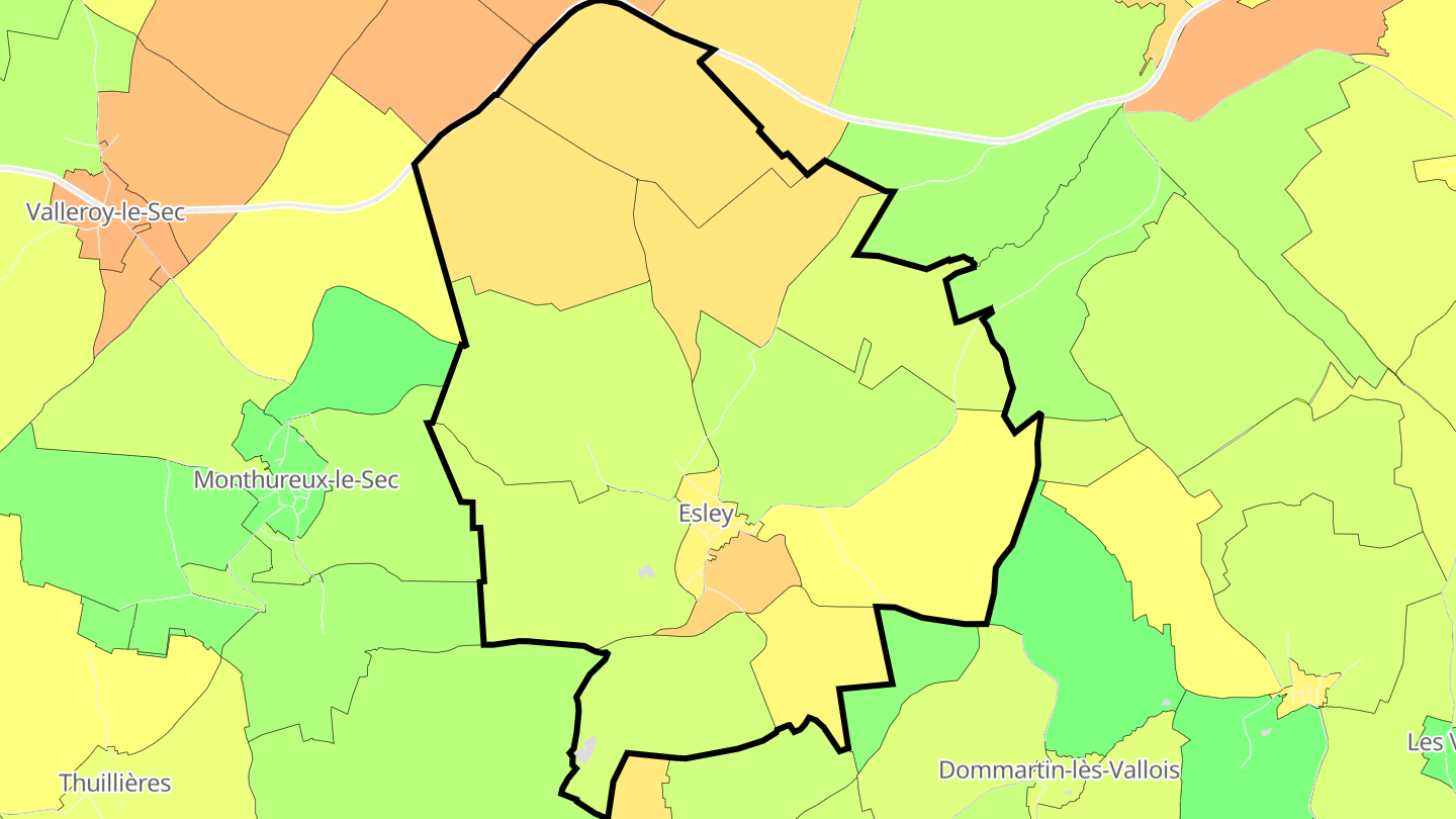 Carte des prix de l'immobilier Esley