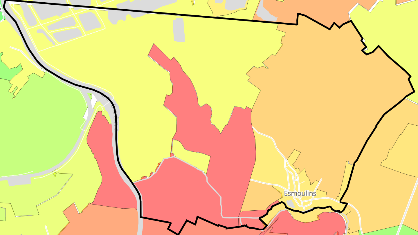 Carte des prix de l'immobilier Esmoulins