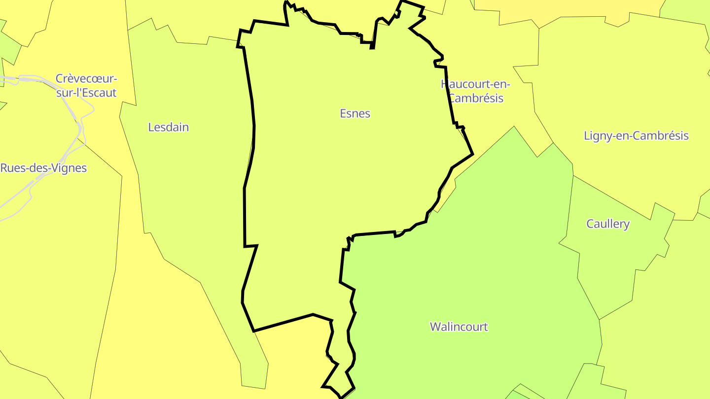 Carte des prix de l'immobilier Esnes