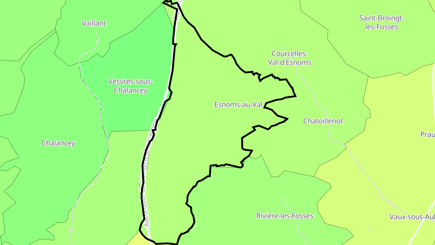 Carte des prix de l'immobilier Esnoms-au-Val