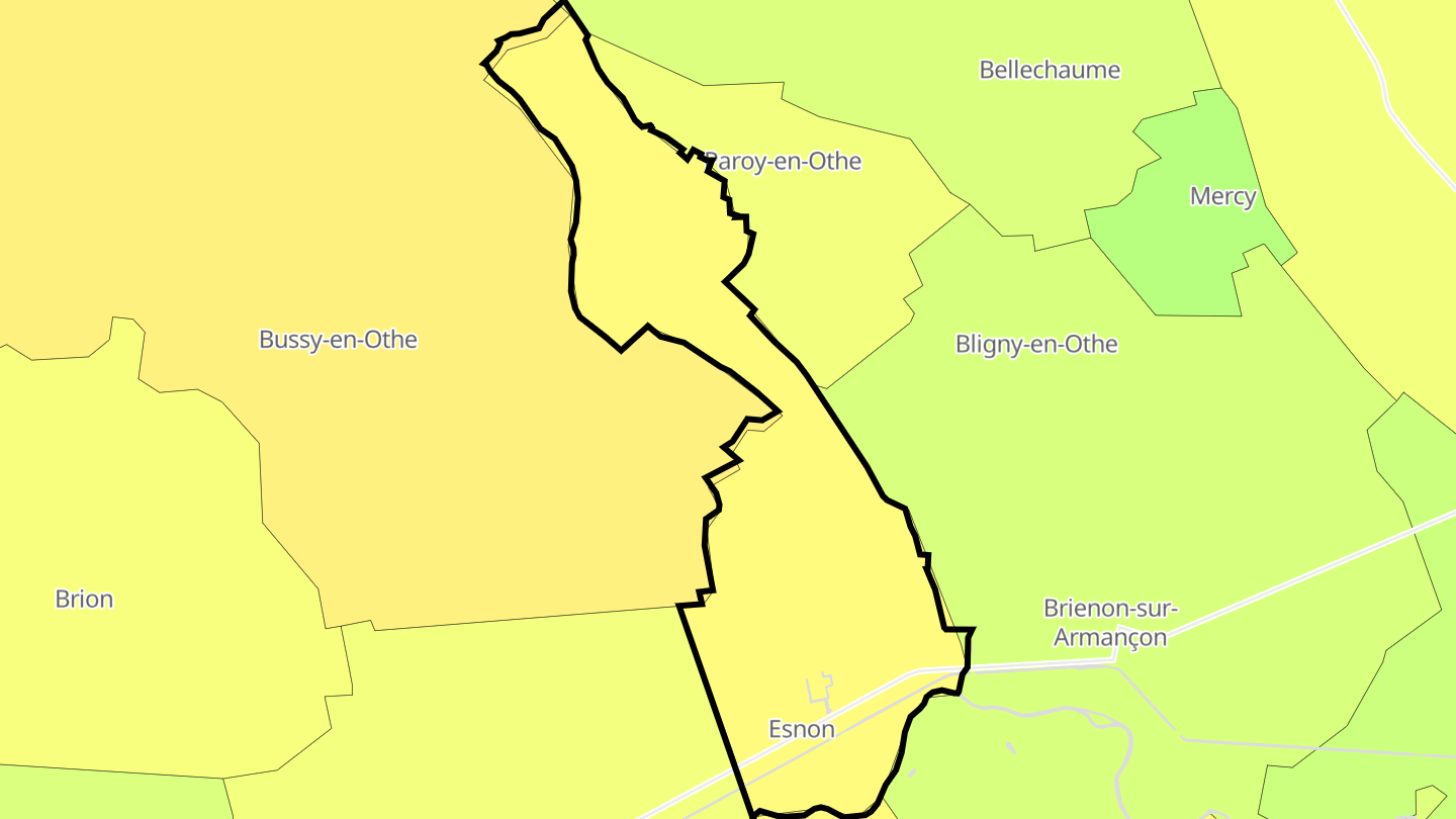 Carte des prix de l'immobilier Esnon