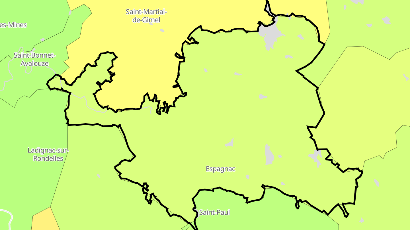 Carte des prix de l'immobilier Espagnac