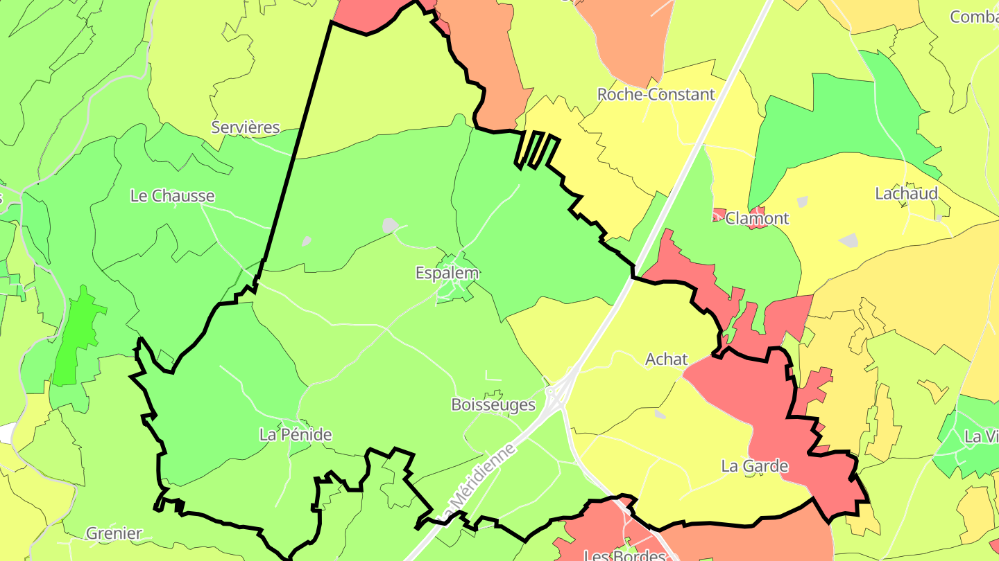Carte des prix de l'immobilier Espalem