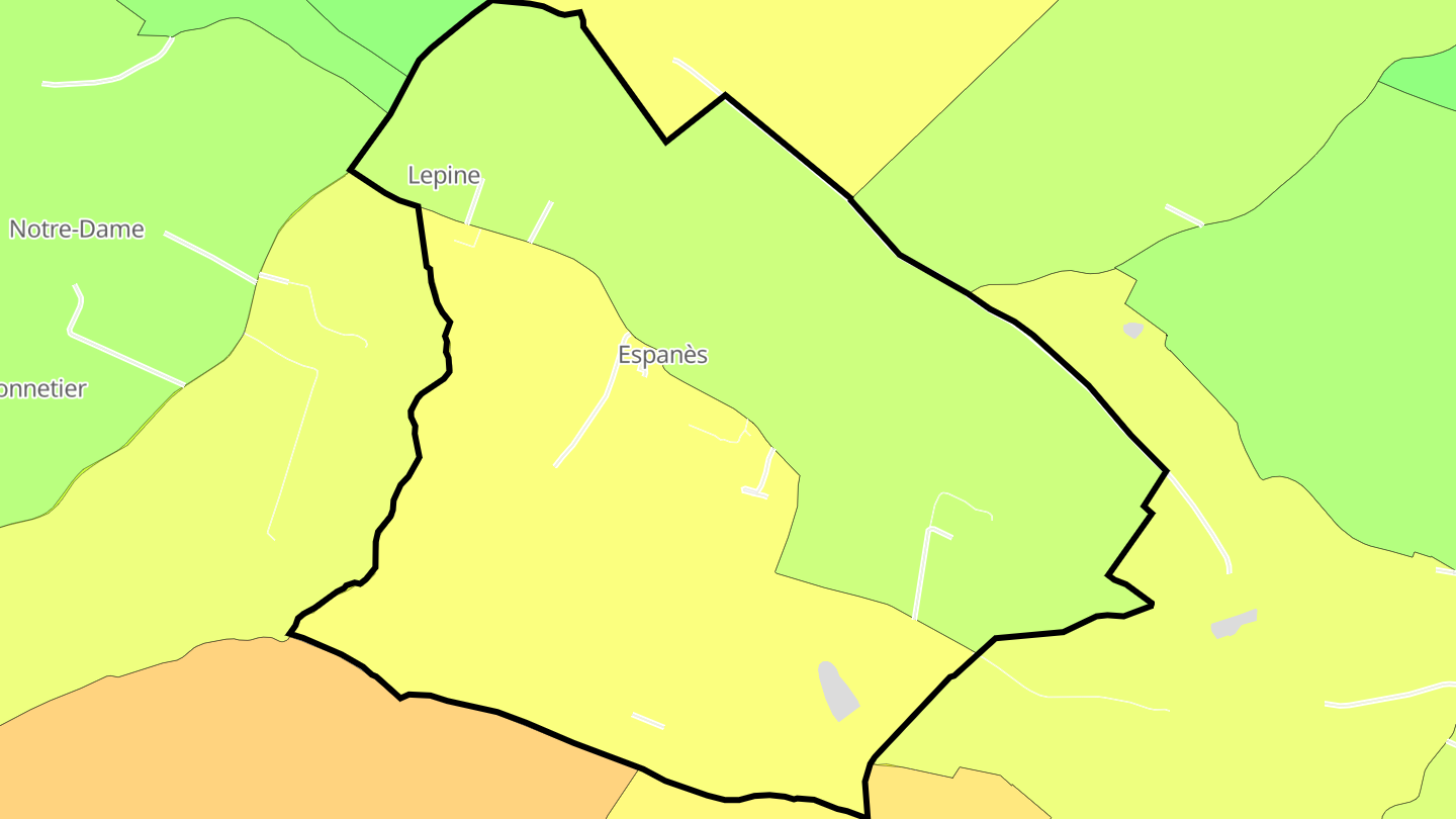 Carte des prix de l'immobilier Espanès