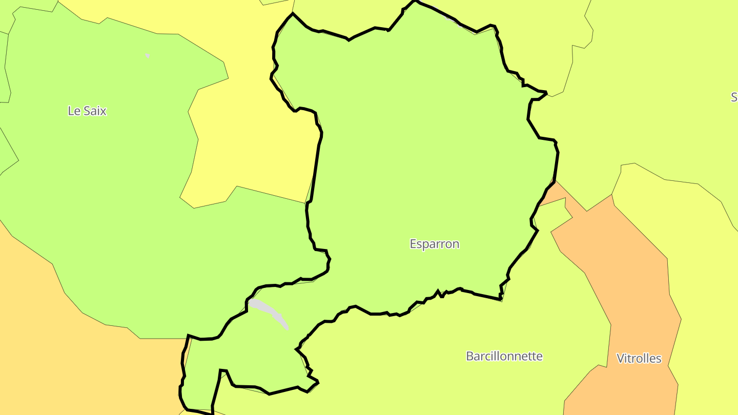 Carte des prix de l'immobilier Esparron