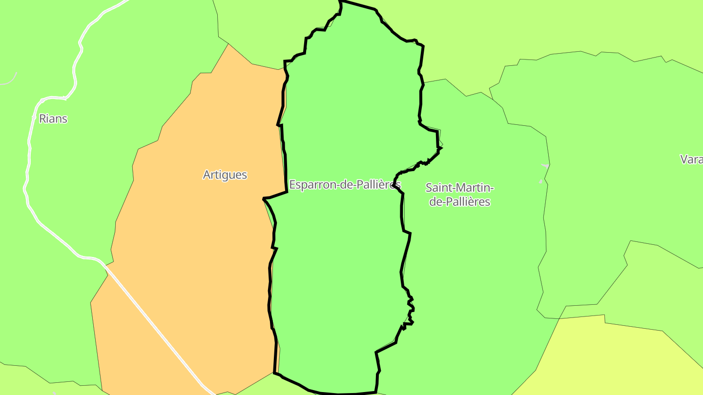 Carte des prix de l'immobilier Esparron