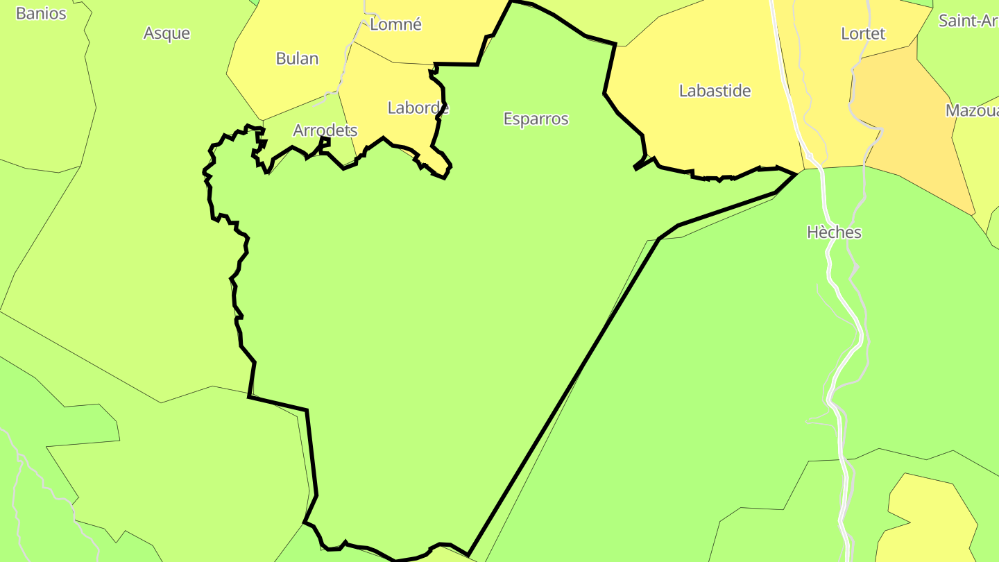Carte des prix de l'immobilier Esparros