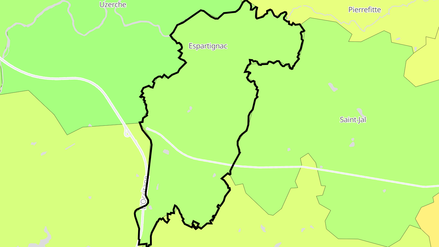 Carte des prix de l'immobilier Espartignac