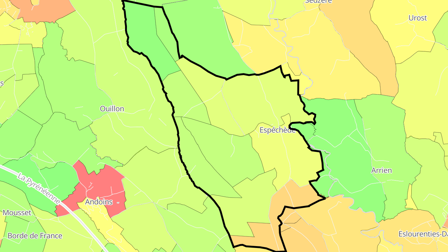 Carte des prix de l'immobilier Espéchède