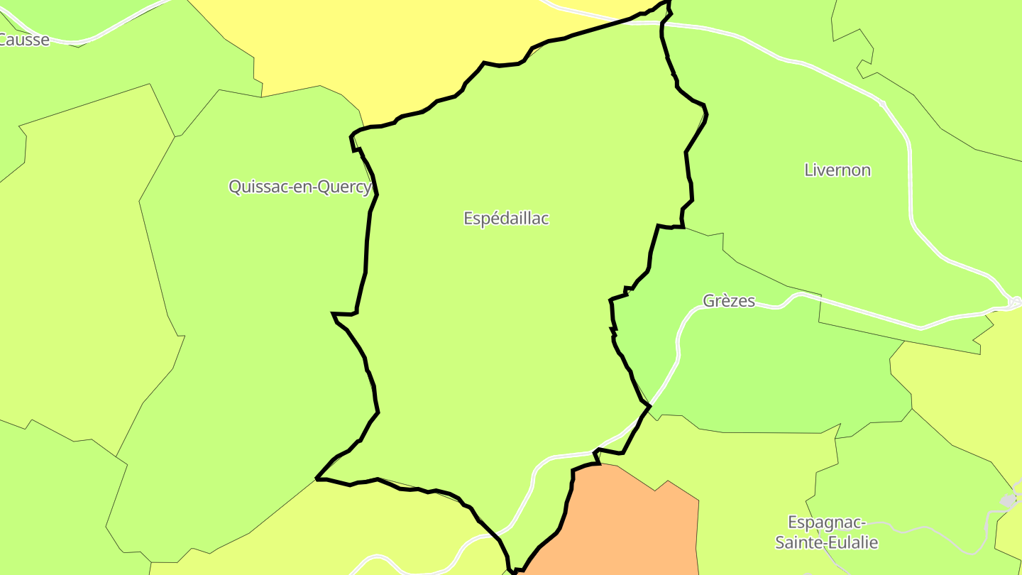 Carte des prix de l'immobilier Espédaillac