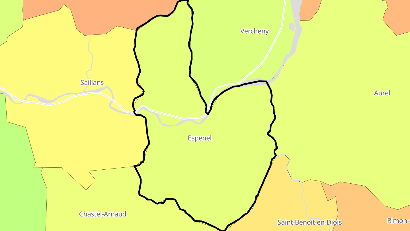 Carte des prix de l'immobilier Espenel