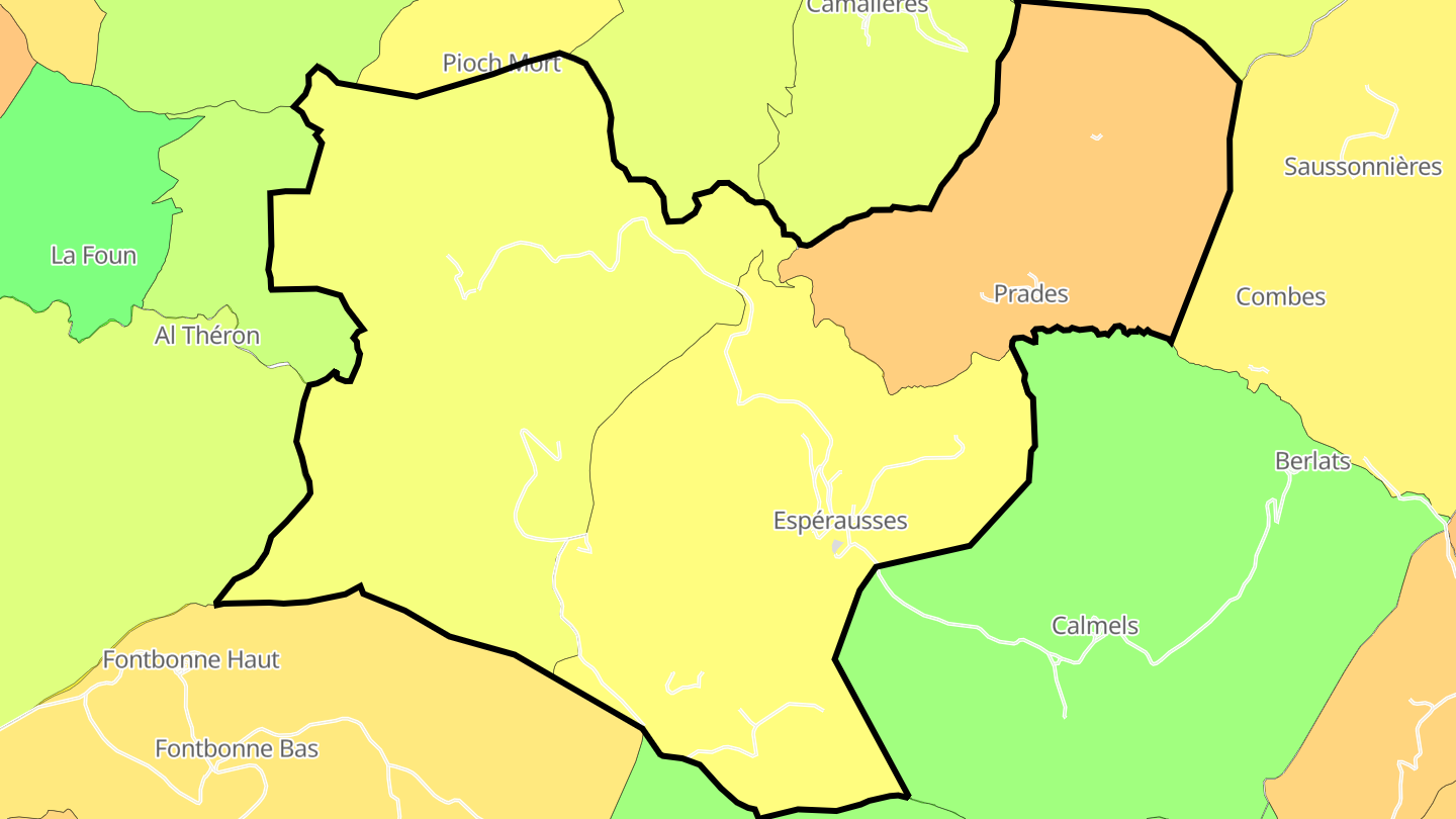 Carte des prix de l'immobilier Espérausses