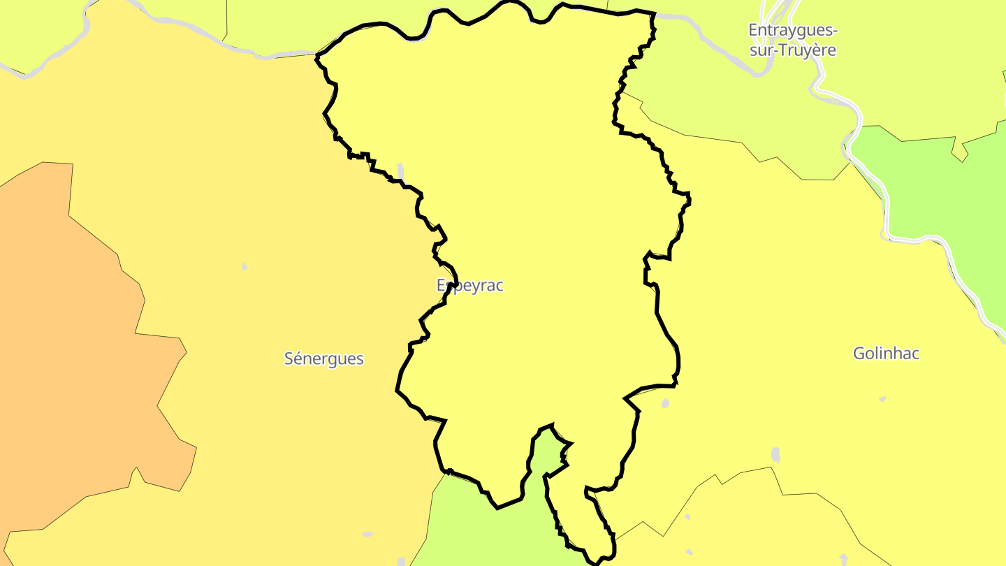 Carte des prix de l'immobilier Espeyrac