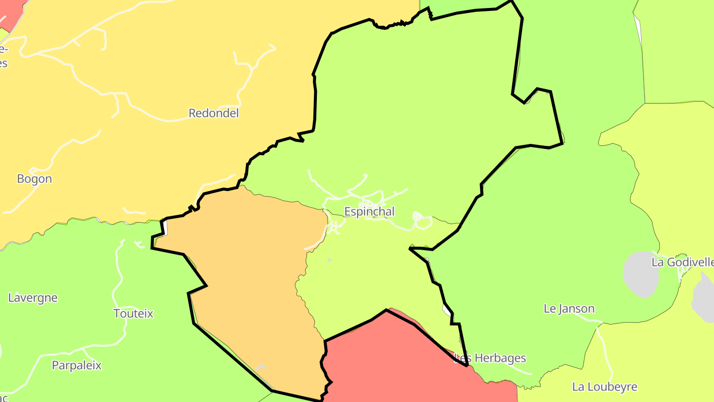 Carte des prix de l'immobilier Espinchal