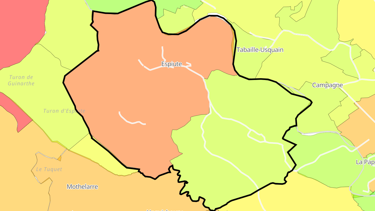 Carte des prix de l'immobilier Espiute