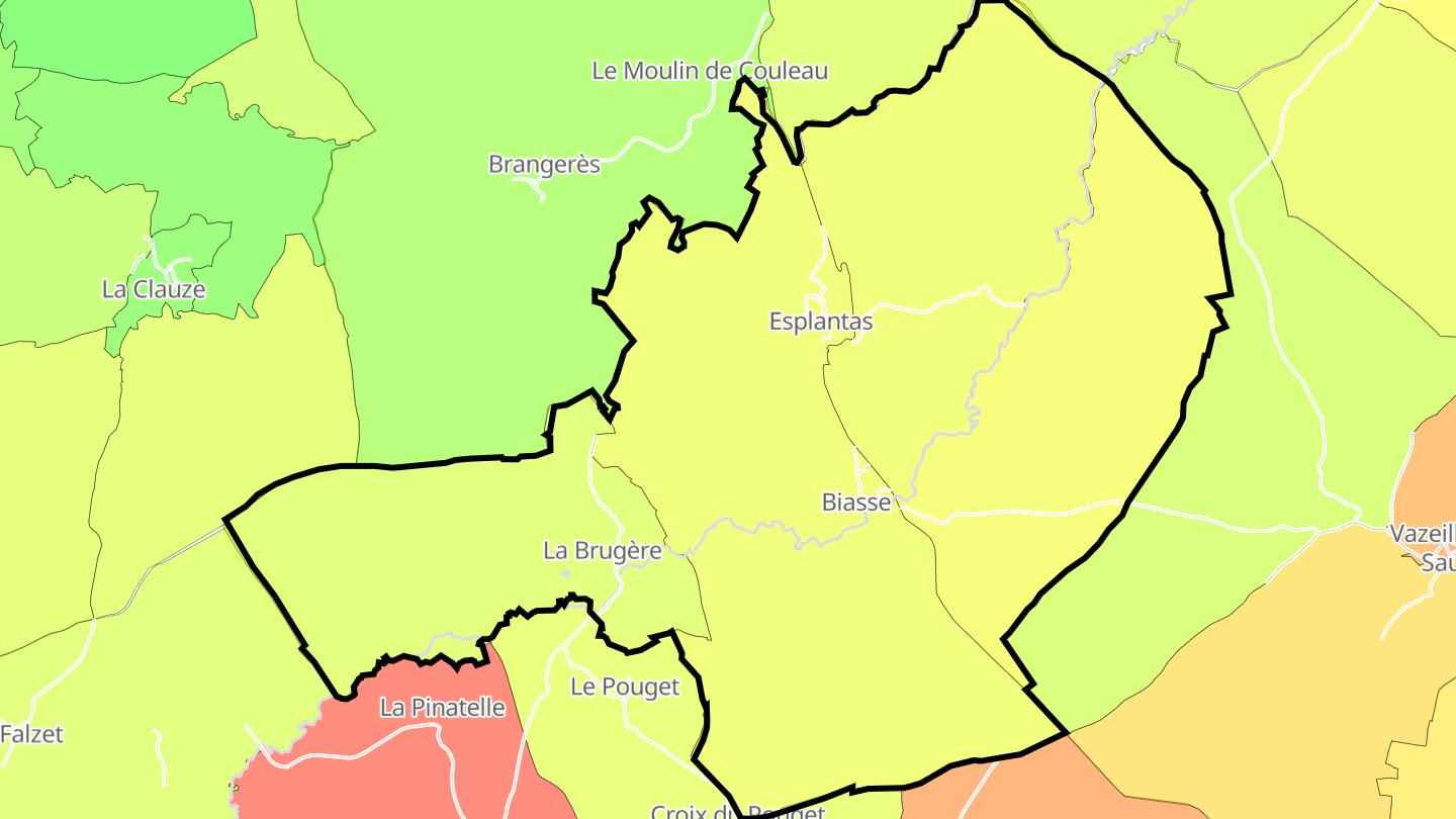 Carte des prix de l'immobilier Esplantas