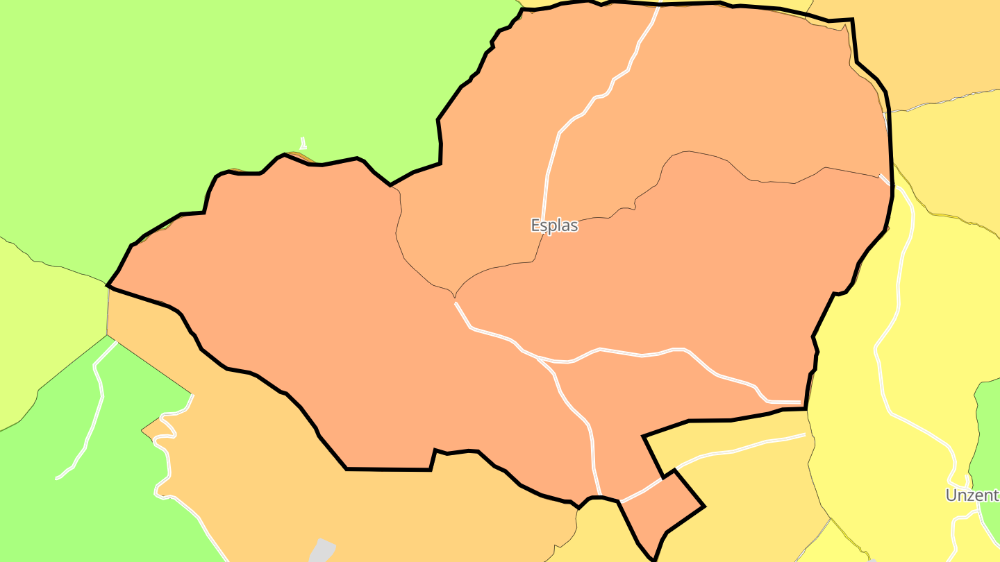 Carte des prix de l'immobilier Esplas