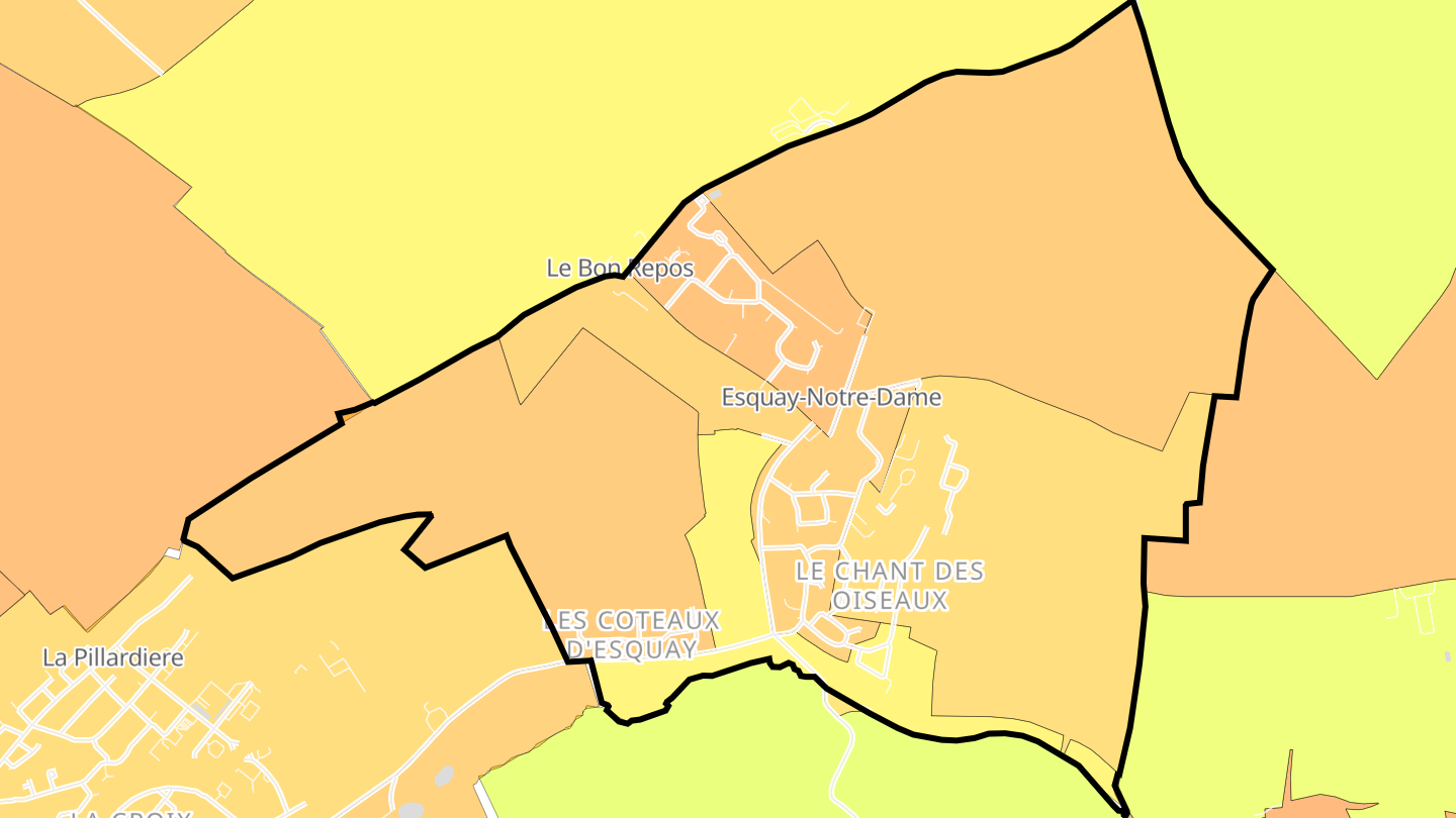 Carte des prix de l'immobilier Esquay-Notre-Dame