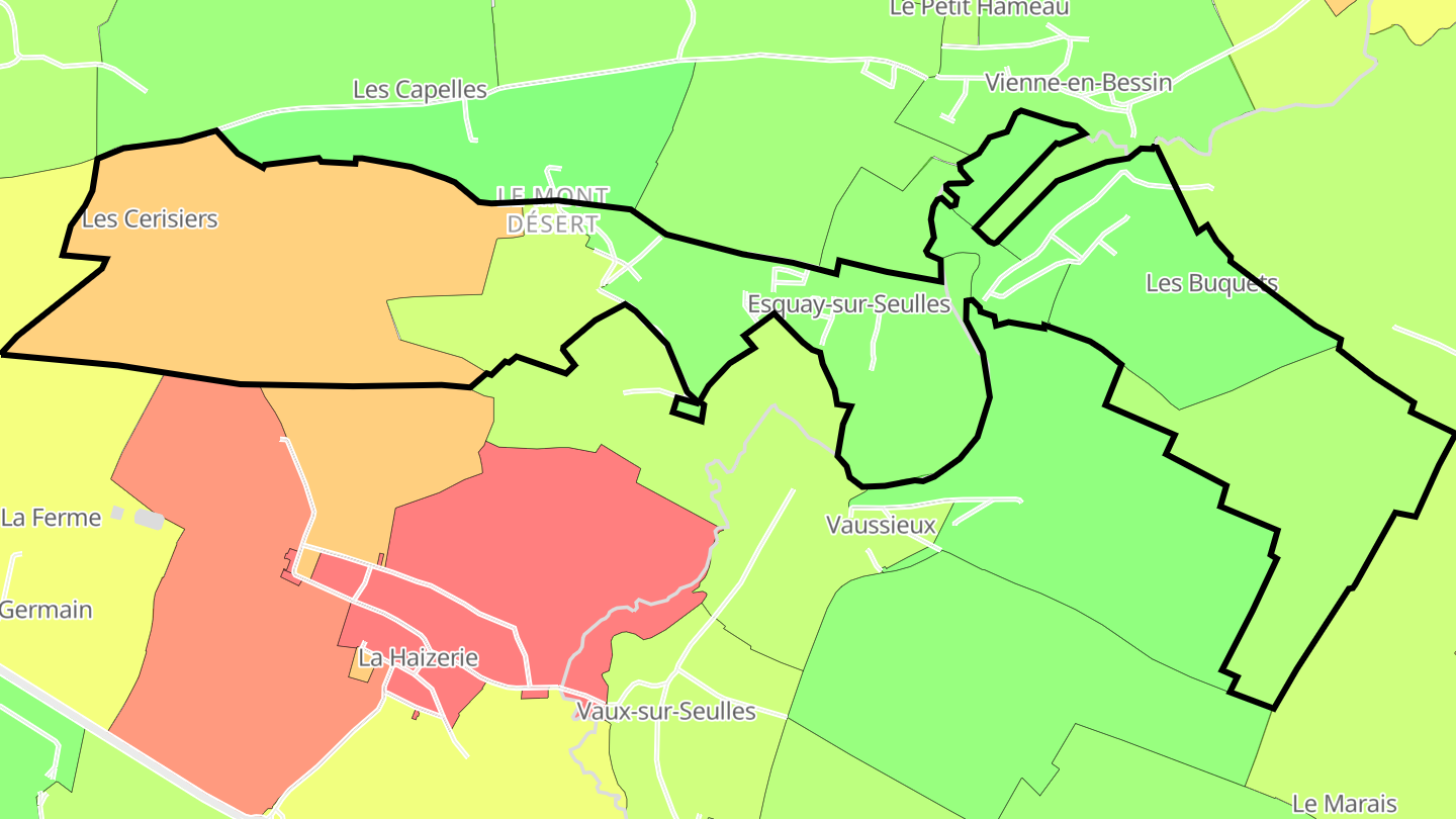 Carte des prix de l'immobilier Esquay-sur-Seulles