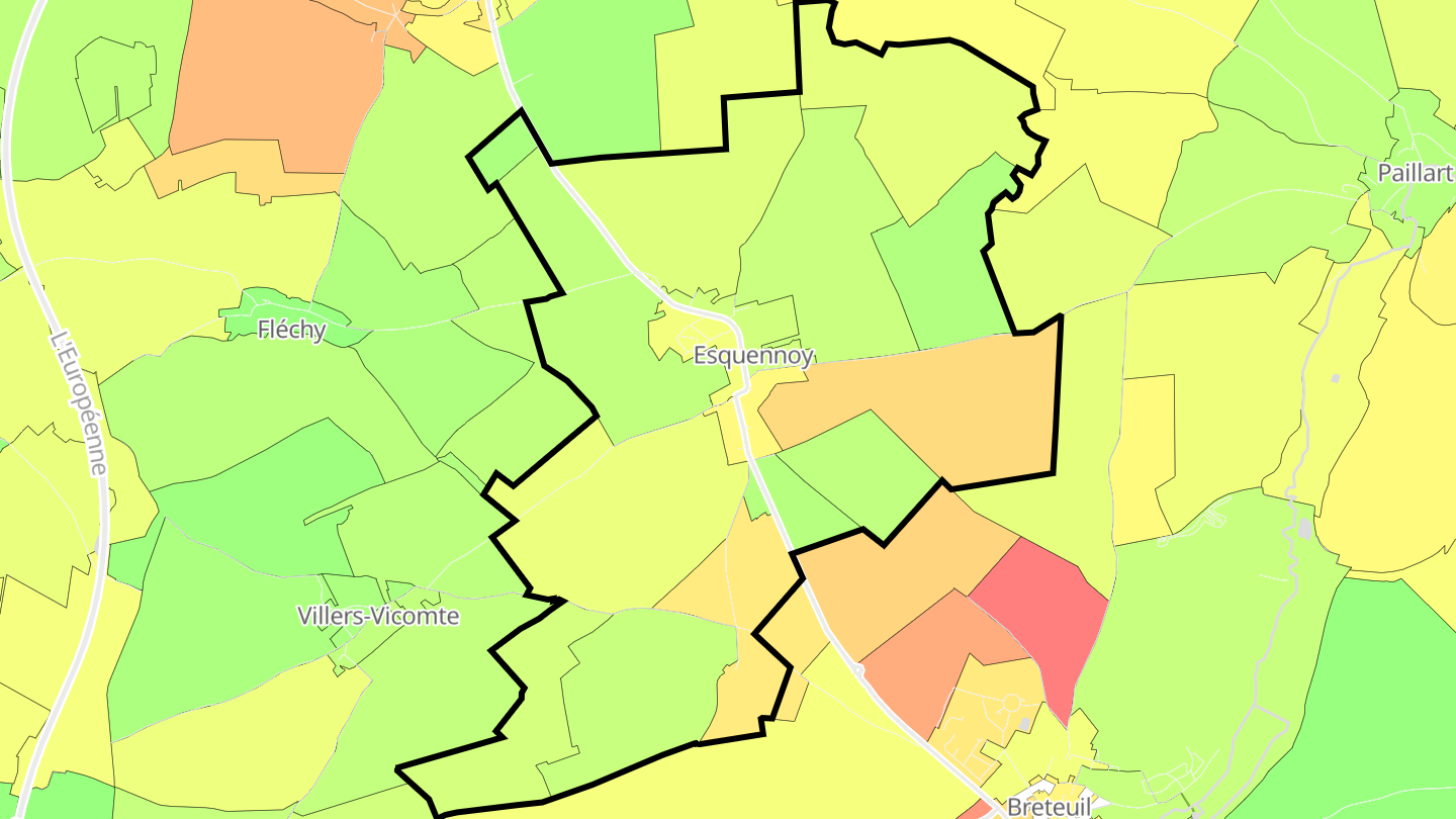 Carte des prix de l'immobilier Esquennoy