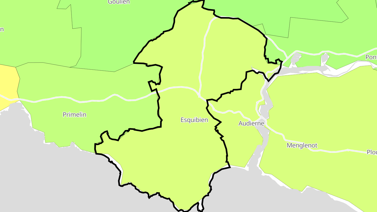 Carte des prix de l'immobilier Esquibien