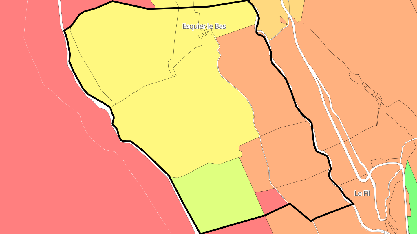 Carte des prix de l'immobilier Esquier le Bas