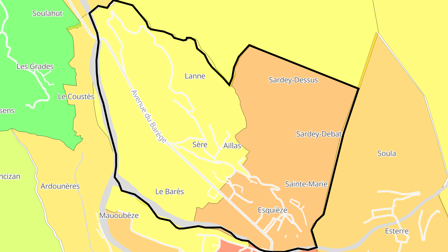 Carte des prix de l'immobilier Esquièze-Sère