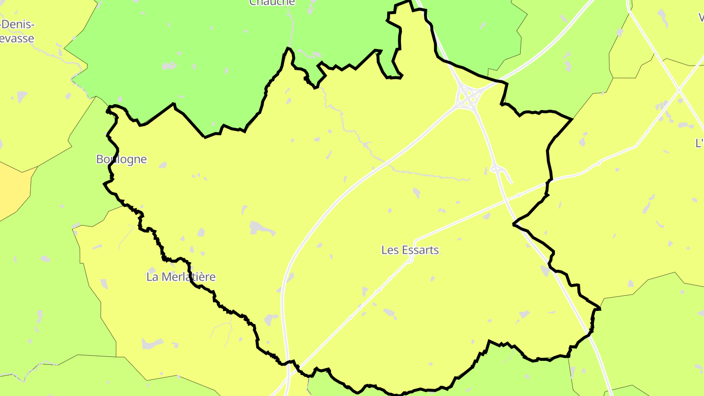 Carte des prix de l'immobilier Essarts-en-Bocage