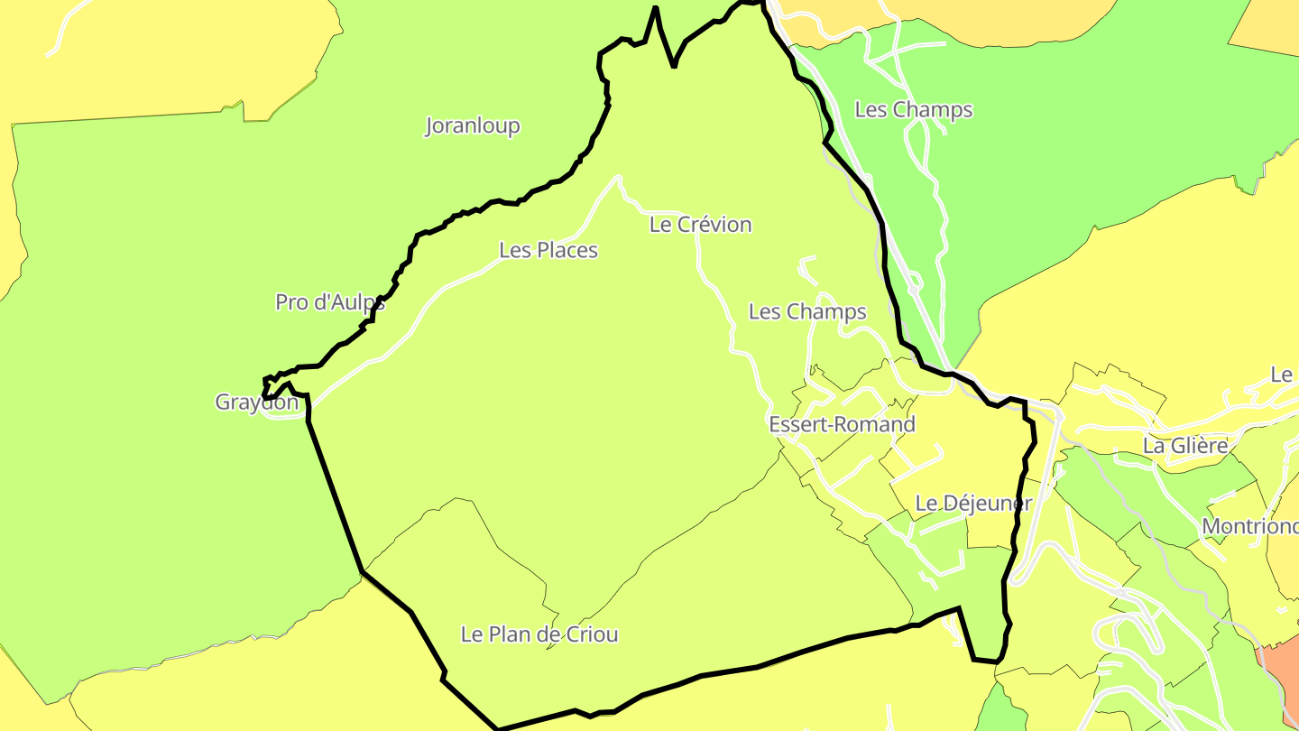 Carte des prix de l'immobilier Essert-Romand