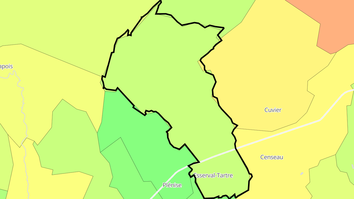 Carte des prix de l'immobilier Esserval-Tartre
