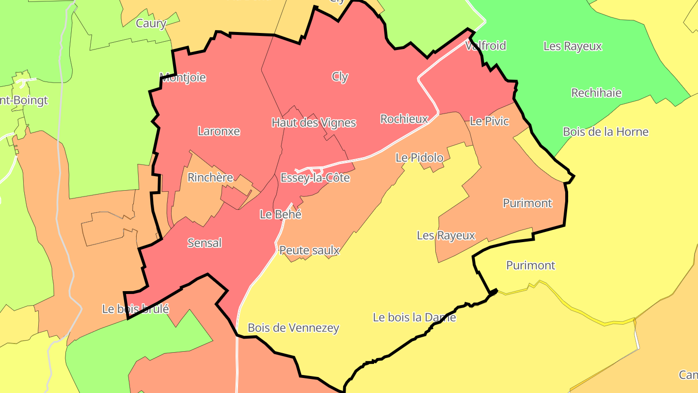 Carte des prix de l'immobilier Essey-la-Côte