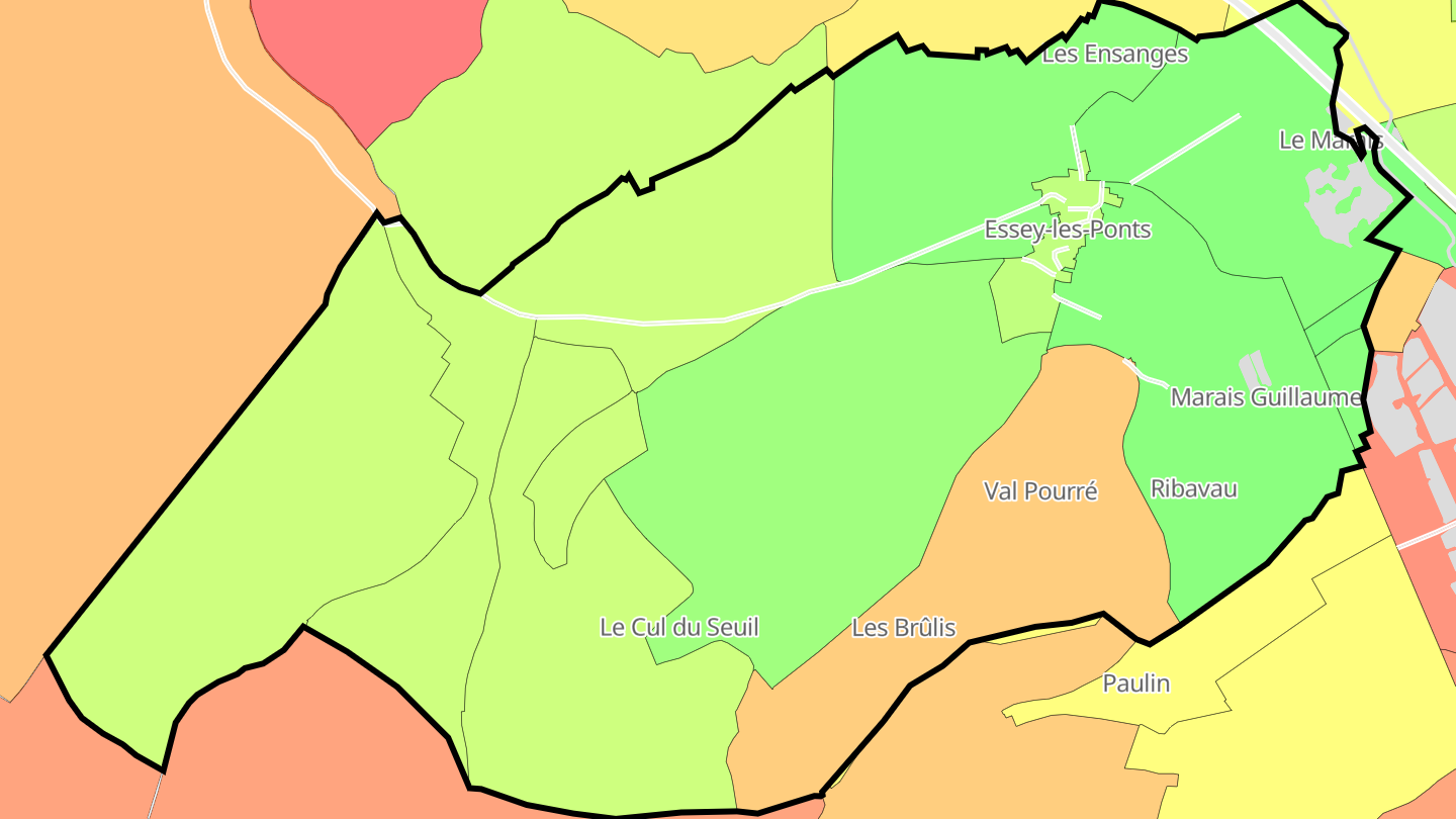 Carte des prix de l'immobilier Essey-les-Ponts