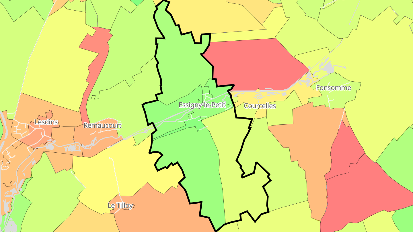 Carte des prix de l'immobilier Essigny-le-Petit