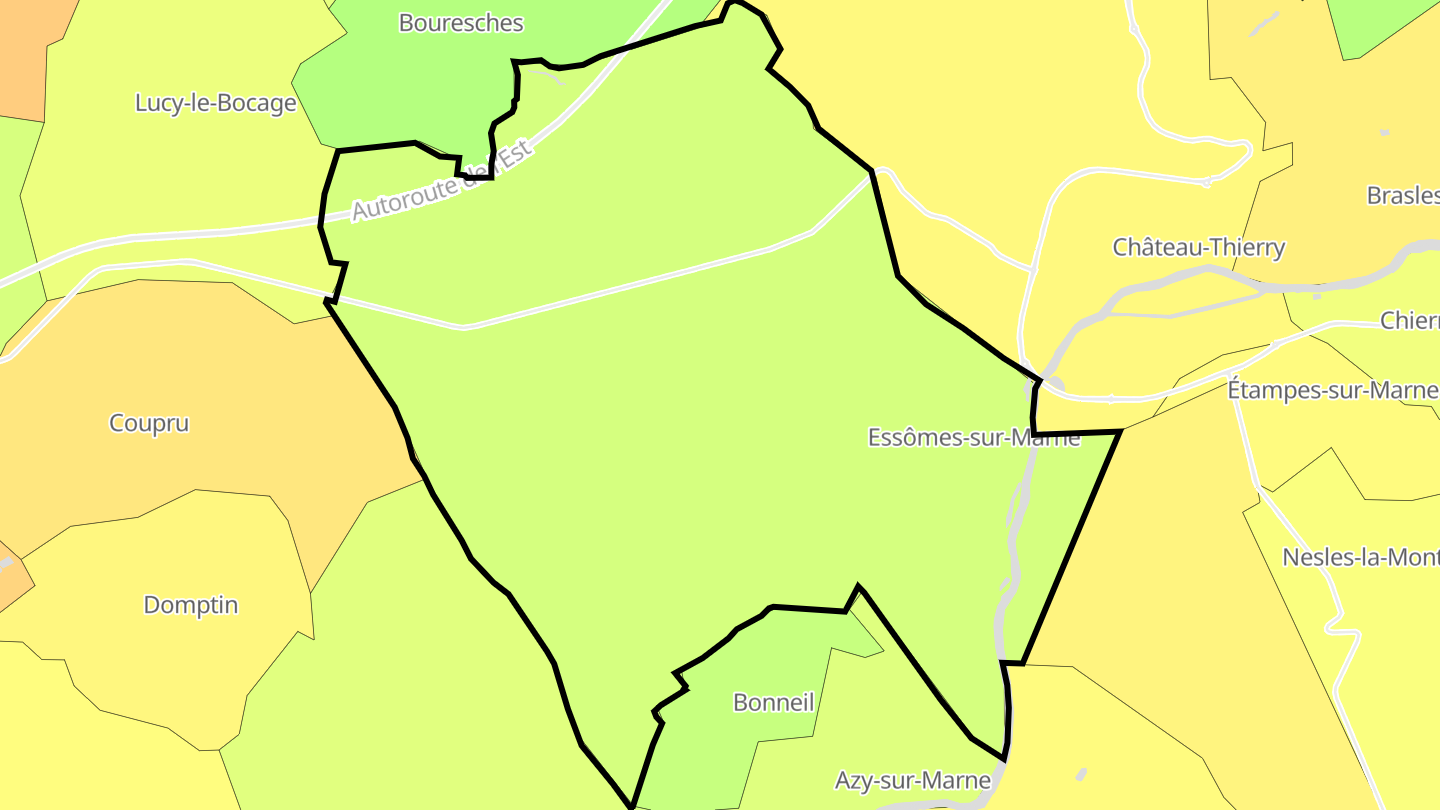 Carte des prix de l'immobilier Essômes-sur-Marne