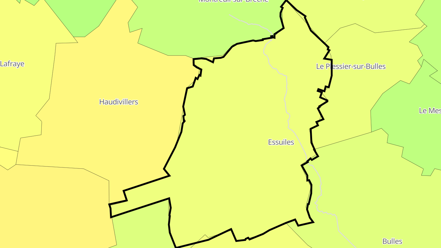 Carte des prix de l'immobilier Essuiles