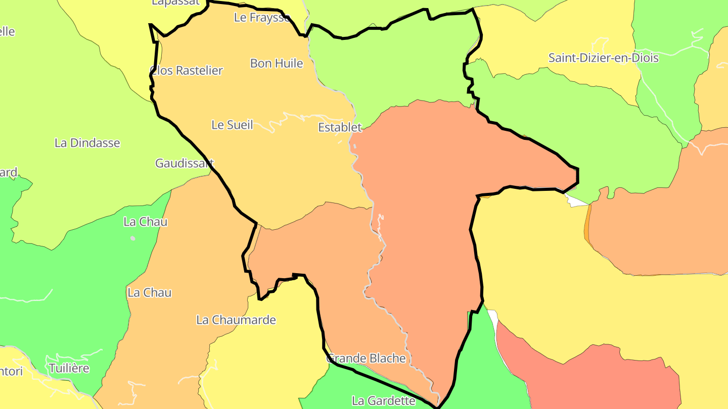 Carte des prix de l'immobilier Establet