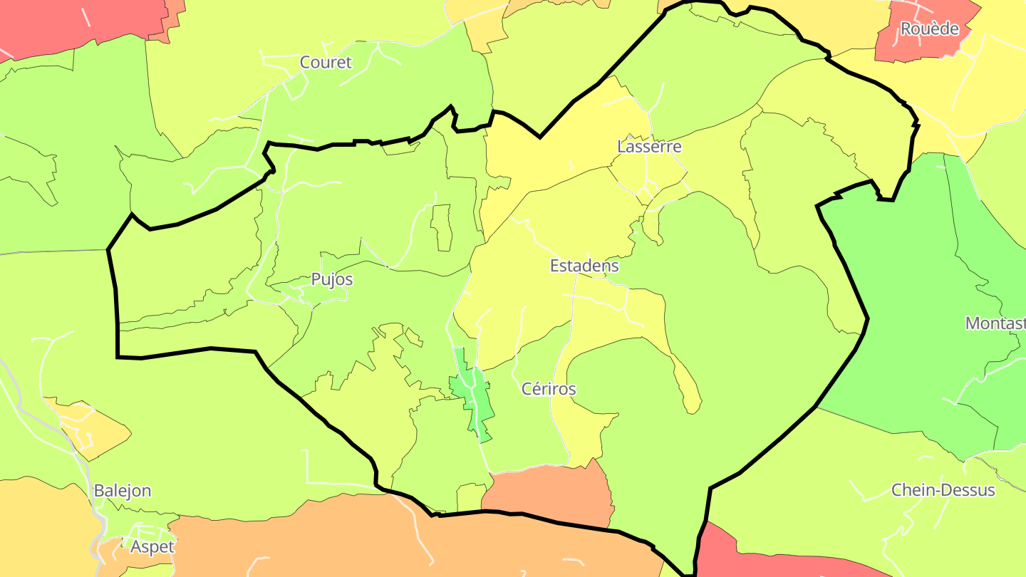 Carte des prix de l'immobilier Estadens
