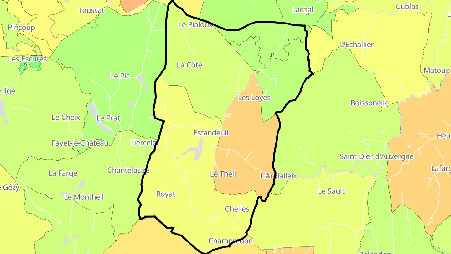 Carte des prix de l'immobilier Estandeuil