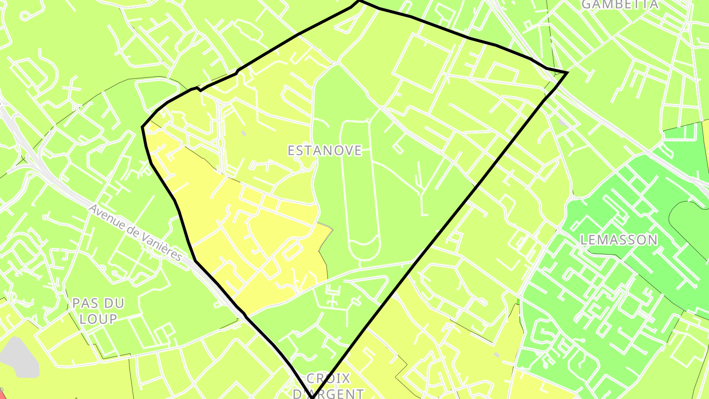 Carte des prix de l'immobilier Estanove