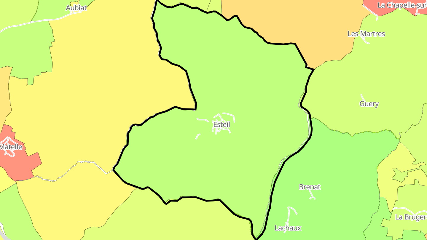Carte des prix de l'immobilier Esteil