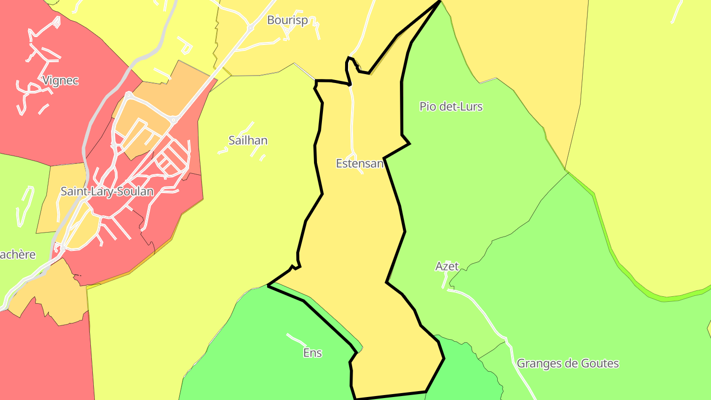 Carte des prix de l'immobilier Estensan