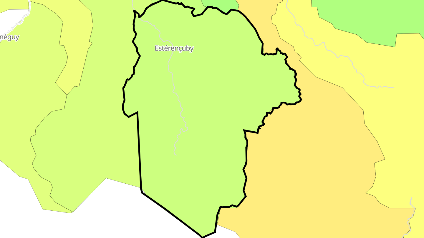 Carte des prix de l'immobilier Estérençuby