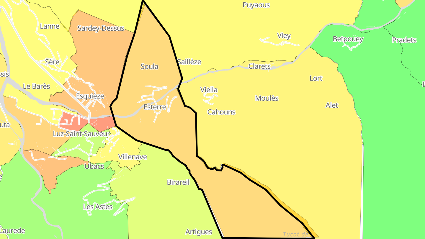 Carte des prix de l'immobilier Esterre