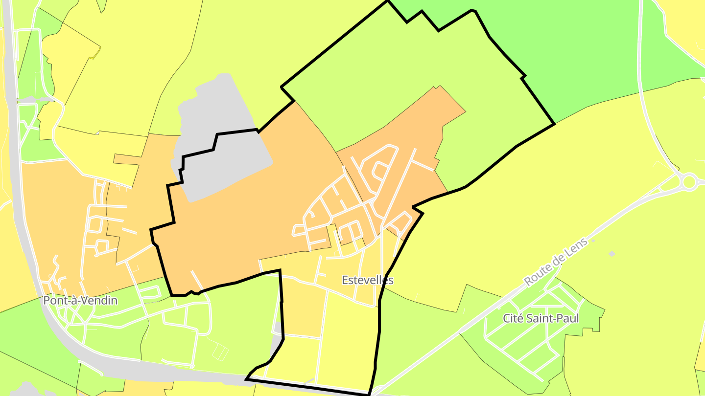 Carte des prix de l'immobilier Estevelles
