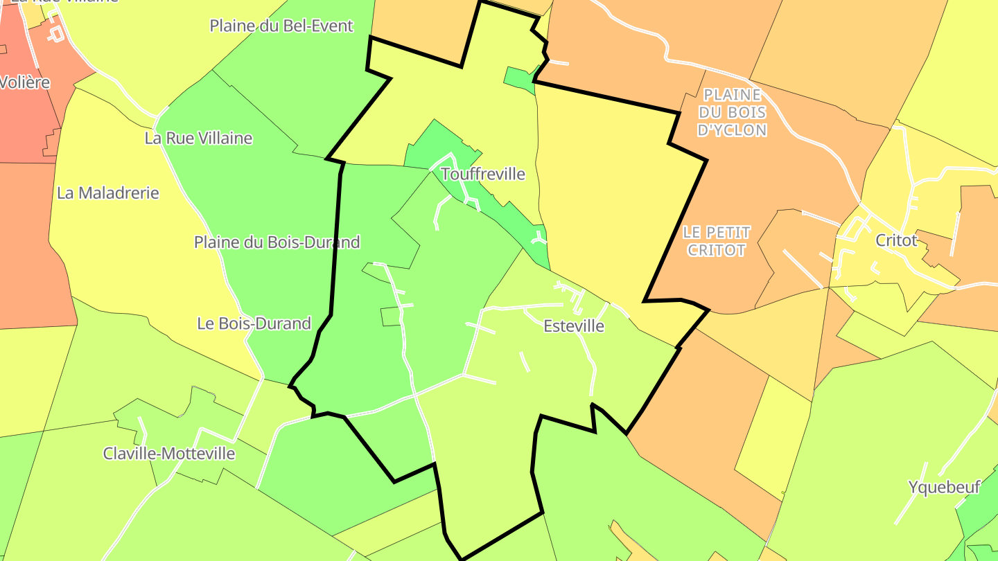 Carte des prix de l'immobilier Esteville