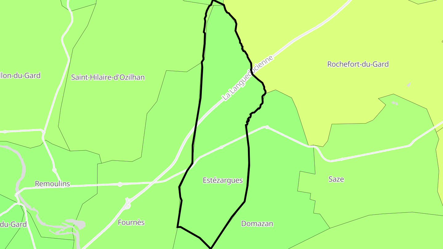 Carte des prix de l'immobilier Estézargues