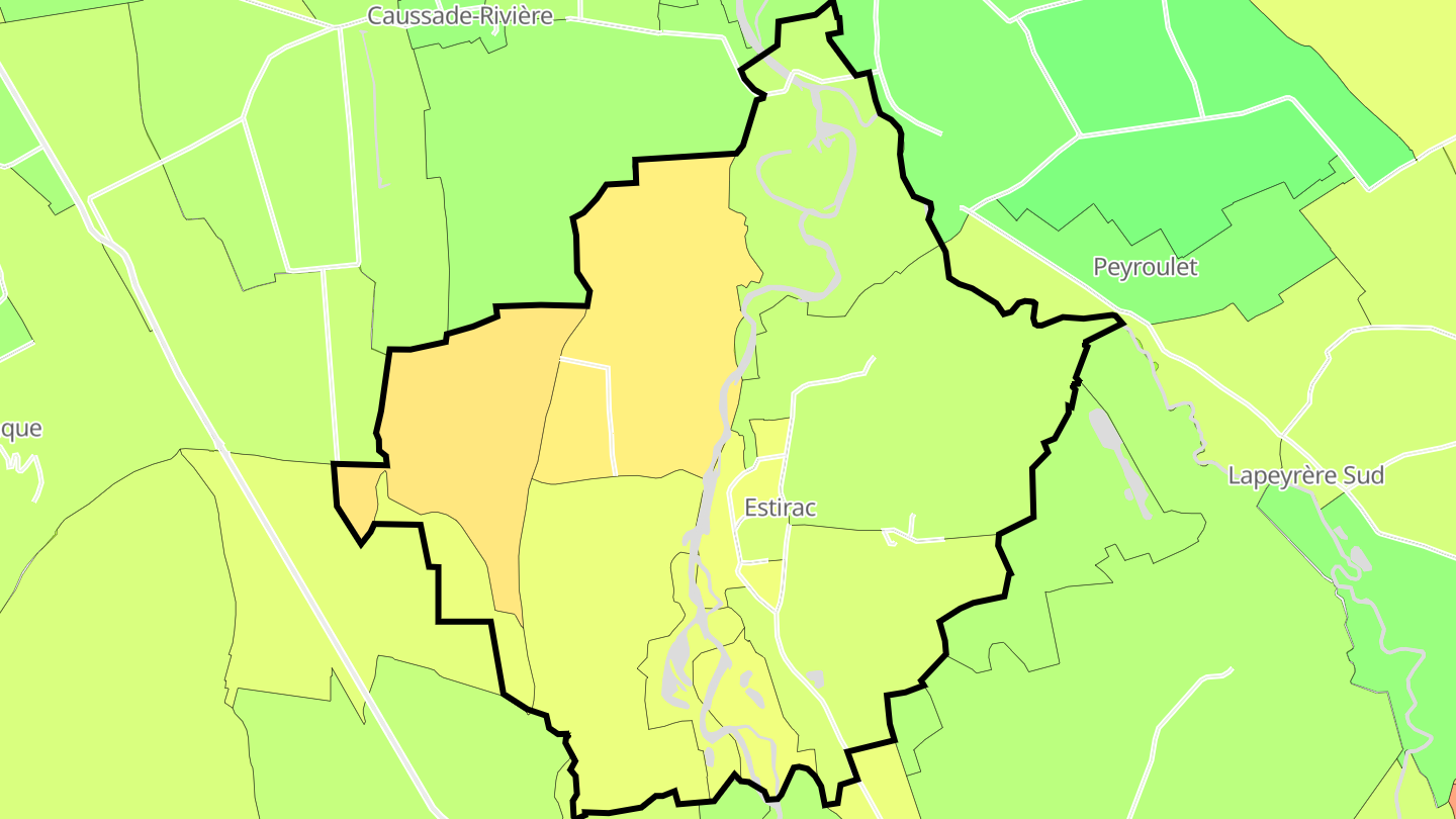 Carte des prix de l'immobilier Estirac