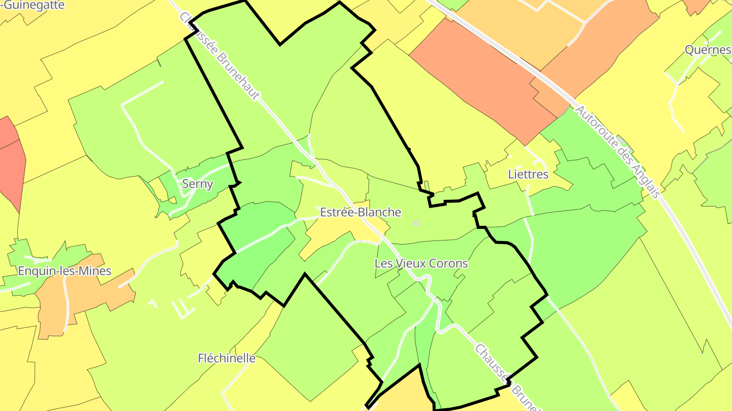 Carte des prix de l'immobilier Estrée-Blanche