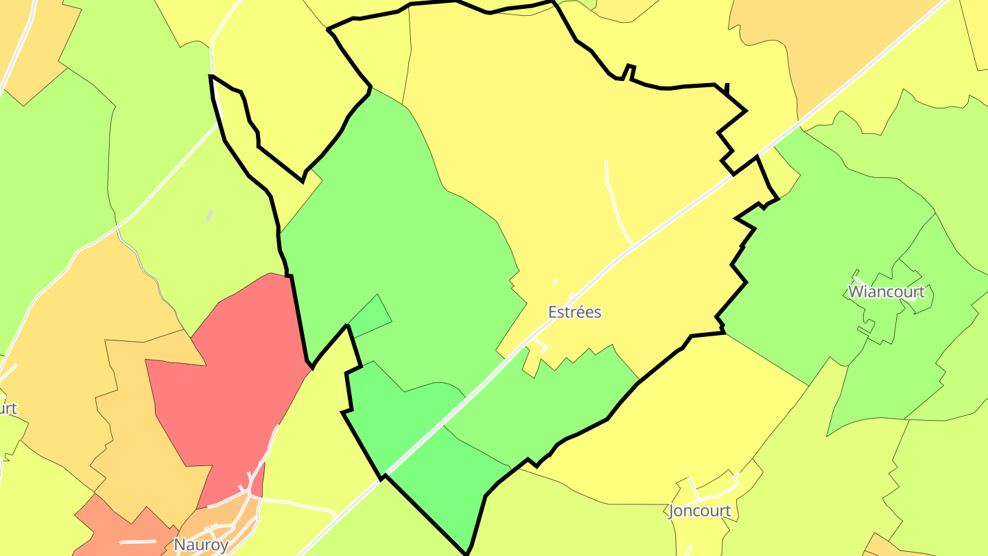 Carte des prix de l'immobilier Estrées